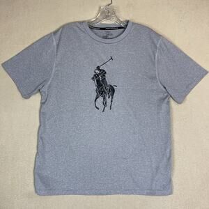 Polo Ralph Lauren Tee Youth‎ XL 18-20 Gray Big Pony Print Short Sleeve Stretch